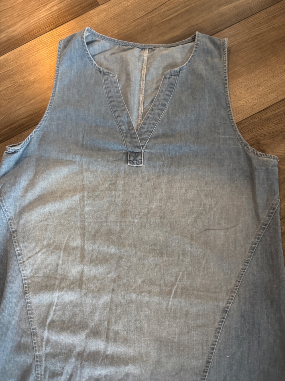 Cupshe NWT 100% Cotton Chambray Sleeveless Hi-Low Tunic medium - Picture 10 of 12
